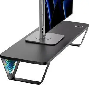 ARES WING 24 inches Monitor Stand Riser with 18 RGB Lighting Effects, Holds up to 44 lbs, Monitor Stand for Desk, Computer Monitor Riser Stand for Monitors/Printers/Laptop Computer/PC,Laptop Stand for