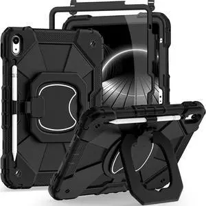 Auizotl Case for iPad 10th Generation 10.9 Inch,360deg Rotating Stand iPad Case 10th Generation with Screen Protector Shoulder Strap Pencil Holder,Heavy Duty Shockproof iPad 10.9 Case