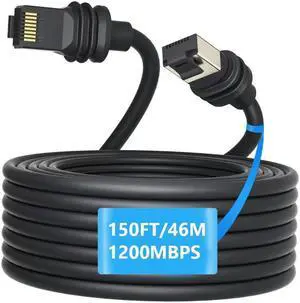Replacement Cable for Starlink Gen 3, for Starlink Cable 46M(150FT) for Standard V3 Dish Starlink, Waterproof Outdoor Extension Cable for Starlink Accessories for Starlik Standard Kit, Gray(150FT)