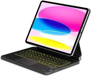 baaaq Magnetic Keyboard case for iPad 10.9 inch Keyboard Case 10th Gen 2022, Multi-Touch Trackpad, Floating Cantilever Stand,Backlit Wireless Keyboard -10th 10.9" Black