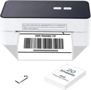Thermal Shipping Label Printer - Thermal Label Printer 4x6 for Shipping Packages, Label Printer for Small Business Support UPS FedEx  Ebay, Thermal Printer for Address Label, Barcode (USB Only)