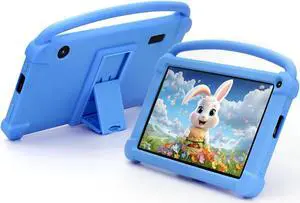 7 inch Kids Tablet, Android 12 Tablet for Kids, 4GB RAM+32GB ROM+1TB Expand, Toddler Tablet with Shockproof Case, Parental Contral, 1024*600 IPS Screen, 3000mAh Battery, Educational, Games, Blue