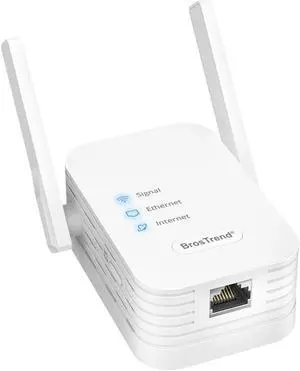 BrosTrend Universal WiFi to Ethernet Adapter, Support Turning off Extender WiFi, 300Mbps on 2.4GHz, WiFi to Wired Ethernet Adapter with RJ45 Port for Printer, Smart TV, Blu-Ray Player etc. WiFi Bridge
