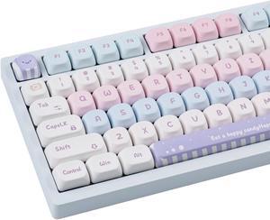 COOMICKEY PBT Keycaps 130 Keys Cute Keycaps Dye-Sublimation Kawaii Keycaps Set XOA Profile Custom Keycaps for Cherry Gateron MX Swithes Mechanical Keyboards