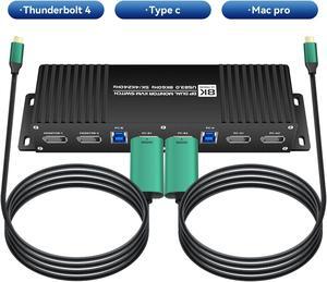 kvm Switch Displayport 2 Monitors 2 Computers 4K 240Hz Hotkey Switching kvm Switch Dual Monitors dp 2.1 1440P 144Hz 165Hz 240hz Dual Monitor kvm Switch displayport Thunderbolt FreeSync G-SYNC Daoistek