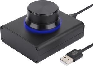 DROK USB Volume Knob, Big PC Computer Speaker Audio External USB Volume Control Knob with 1-Key Mute Function Support Win7 8 10 XP Mac Vista Android, Black