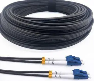 Elfcam(r) - 40m/131.2ft Outdoor and Indoor Shielded Armored Fiber Optic Cable LC/UPC to LC/UPC OS2 Singlemode Duplex 9/125mm LSZH, Black 40 Meters Elfcam(r) - 40m/131.2ft Outdoor and Indoor Shielded Armored Fiber Optic Cable LC/UPC to LC/UPC OS2 Singlemode Duplex 9/125mm LSZH, Black 40 Meters