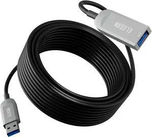 Elecan Active Optical USB 3.0 Extension Cable 75 FT Fiber Optic Type A Male to Female USB Extension Cord USB Extender 5Gbps Data Transfer for Webcam,Gamera, USB Hub, Keyboard, Hard Drive, Printer