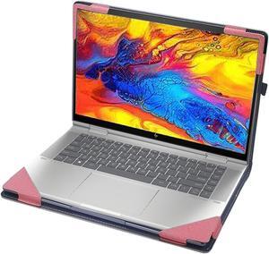 Laptop Case Cover for Hp Envy X360 15-fe 15t-fe 15.6" 2-in-1 & Envy X360 15-fh 15z-fh 2023 Newest [Do Check Model] Notebook Sleeve Computer Bag Protective PU Leather Shell (Pink)