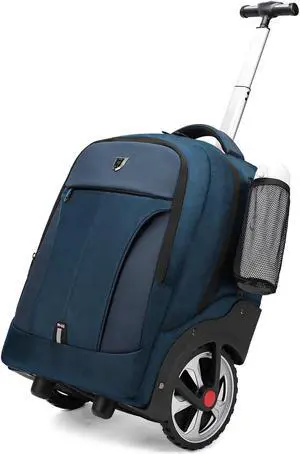 GOTECH Rolling Backpack,Waterproof Backpack with Wheels for Business and Travel Commuter, Carry on Backpack with Laptop Compartment, Fit 17 Inch Laptop, Wheeled Backpack for Adults