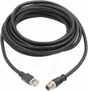 HangTon Ethernet M12 8 Pin X-Code to RJ45 Cable for Cognex Data Man Reader Baumer Basler Vision Camera Sensor Gigabit Network Router PLC Cat 6A High Flex 49ft