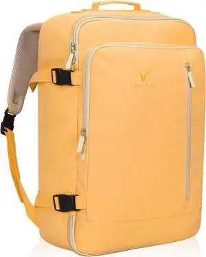 Hynes Eagle Carry on Backpack 38L Large Travel Backpack for Women Flight Approved Weekender Bag Laptop Backpack Men 15 inches Yellow
