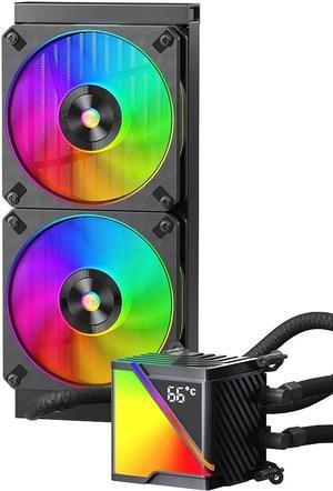 ICOLER SR240 Digital AIO Liquid Cooler - High - Performance Cooling Solution ,Intelligent Temperature Control, Real-time readout,280W TDP Liquid CPU Cooler for AMD AM4/AM5 & Intel LGA 115X/1200/1700
