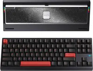 KEEBMONKEY WOBKEY Crush 80 Reboot CNC Aluminum 5-Second Quick-Release Triple-Mode Connectivity Mechanical Keyboard with Superior Acoustics (Lite Black)