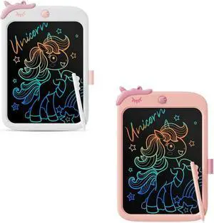 10 Inch LCD Writing Tablet,Drawing Pads with Lanyard(Pink+White)