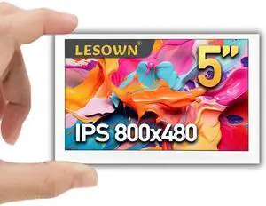 LESOWN Mini Portable Monitor 5 inch IPS Small Display 480x800 HDMI 5V USB Powered Little Lightweight Status-Display Screen White Metal Case for Temperature Monitoring PC Laptop Computer, Plug and Play