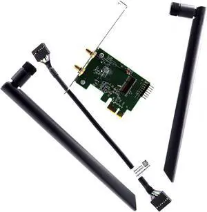 Deal4GO Genuine PCIe to M.2 WLAN Wireless WiFi Adapter Card FR13Y 07N43 w/ Cable Replacement for Dell OptiPlex 7050 7040 5055 5050 5040 3050 3040 Precision 3630 T3620 T3420