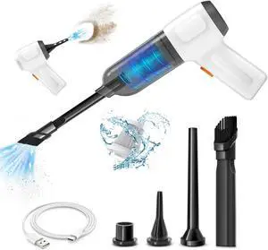 NICE BUDDY Mini Handheld Vacuum Cordless, Car Vacuum Cleaner Portable Rechargeable 3 in 1 Dust Buster Air Blower Hand Pump 6000PA Hand Vacuum High Power for Keyboard Inflate Deflate