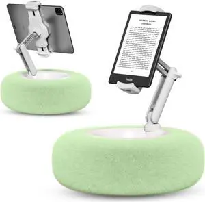 SupeDesk Tablet Pillow Stand for Reading, Adjustable Tablet Pillow Stand for Lap with Detachable Bowl, Fits 4.7"-13" Kindle/Phones/Tablets, Watch Videos, Stream Media, Green