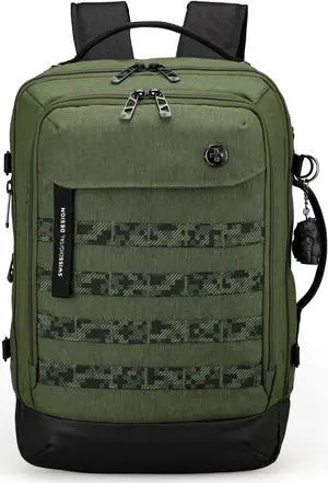 Swissdigital Design Backpack with USB Charging Port, Travel Backpack with RFID Pockets, Large Capacity BERG Dark Green L Backpack (SD1647-23)