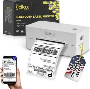 Label Printer, Bluetooth Thermal Printer, 4x6 Shipping Label Printer, Thermal Label Printer Desktop or Phone, Compatible with iPhone, Android, Windows, Mac, Chromebook, , Ebay, UPS.USPS (White)