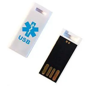 Universal Medical Data 2 GB Medical Alert USB Flash Drive - Fits Elite, Messenger & Hologram USB Bracelets & USB Informer Dog Tag Silencer