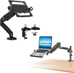 WALI Laptop Mount for Desk, Laptop Arm Mount for 17"-32"Computer Screen and 11.6" - 17.3" Notebook, Premium Spring Desk Mount with Tray