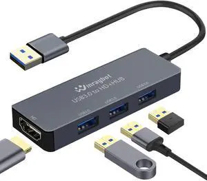 USB 3.0 to HDMI Adapter for Monitor/Multiple Displays with USB Docking Station for Laptop -USB A to HD Converter-Supports Mac/Windows -USB to hdmi External Video & External Graphics Card Adapter