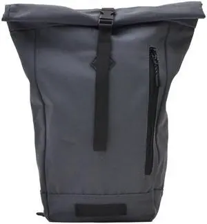 Nupouch Gray Rolltop Backpack - 15x10x3.5 In Adventure-Ready Roll Top Backpacks in Water-Resistant Polyester, 7.5 Liter Capacity Roll Up Backpack with Tablet Sleeve, Back Zipper, and External Pocket