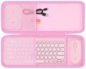 co2CREA Hard Case Compatible with Logitech Pebble 2 Combo K380 K380s Pebble Keys 2 + M350 Wireless Keyboard and Pebble Mouse Combo (Rose)