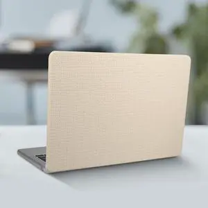 kwmobile Laptop Case Compatible with Apple MacBook Air 13" 2018 2019 2020 A1932 Case - 360deg Woven Textured Laptop Cover - White