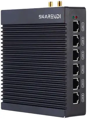 Sharevdi Micro Firewall Appliance, Fanless Mini PC Intel N3700 4Cores/4Threads, 6X Intel 2.5 GbE I226-V LAN,AES-NI,DDR3 8GB SSD 128GB Router Network Security USB3.0/VGA/HD/Wi-Fi (8G 128G/6LAN)