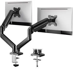 ErGear Dual Monitor Stand up to 32 inches Screen, Load-Bearing Max 22 lbs Each Arm, Adjustable Dual Monitor Mount, Sturdy Steel vesa Monitor Mount with Stable VESA 75x75 100x100mm