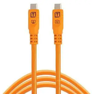Tether Tools TetherPro Optima 10G USB Exclusive Data Transfer, 10' (3M) Straight to Straight Cable - Orange