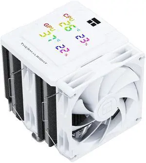 Thermalright Peerless Assassin 120 Digital White CPU Cooler, Double Towers and Double Fans Cooling, CPU Air Cooler, Digital Screen Top Cover, for AM4/AM5,Intel LGA1851/1700/115X/1200
