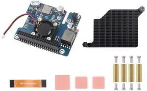waveshare PCIe to M.2 Adapter with PoE HAT for Raspberry Pi 5,Supports NVMe Protocol M.2 SSD 2230/2242,Supports IEEE 802.3af/at Network Standard