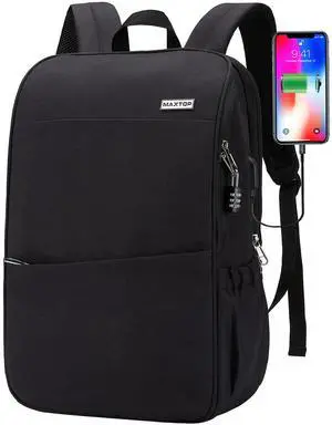 MAXTOP Travel Laptop Backpack with USB Charging Port Anti-Theft[Water Resistant] College School Bookbag Fits 17 Inch Laptop