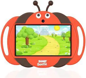 PRITOM Toddler Tablet for Kids, 7 inch Kids Tablets with WiFi, 32GB ROM, 2GB RAM, Bluetooth, Camera, Parental Control, Pre-Installed APPs, Games, Learning Educational Tablet with Case (Orange)