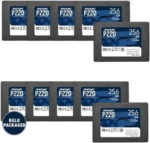 Patriot P220 256GB Internal SSD - SATA 3 2.5" - Solid State Drive Bulk 10 Pack - P220S256G2510B