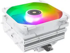 Thermalright SI-100 White ARGB CPU Air Cooler, 6x6mm Heat Pipes,120mm PWM Quiet Fan CPU Cooler with S-FDB V2.0 Bearing, AGHP 3.0 Technology, for AMD AM4 AM5/Intel 1150/1151/1200/1700/2066, PC Cooler