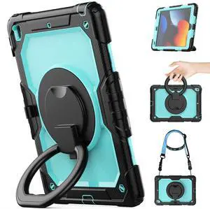 Timecity Case for 9th/ 8th/ 7th Generation 10.2 inch: with Strong Protection, Screen Protector, Handle, Shoulder Strap - Light Blue