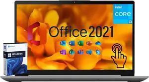 Lenovo Ideapad 3i Business & Student Laptop, with Lifetime Office 2021 15.6" FHD IPS Anti-Glare Touch Laptop, Intel Core i3-1115G4(2Cores), 12GB RAM, 512GB SSD, Win 11 Pro, Gray (12GB RAM | 512GB SSD)