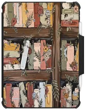 CASETiFY Impact Folio Case for iPad Air 10.9" (4th/5th Gen) - Bookshelf Garden by KT's Canvases - Clear Black