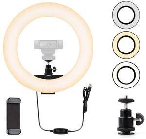 Webcam Light, Ring Light for Logitech Webcam C920,C922x,C930e,Brio 4K,C925e,C922,C930,C615 1/4'' Screw Hole- 10'' Light (Without Tripod and Stand)