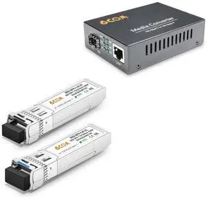 10G Fiber Media Converter & a Pair of 10G SFP+ Bidi Transceiver,10km