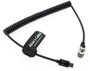 Alvin's Cables PD USB-C Type-C to Lock DC 12V Coiled Power Cable for Blackmagic Video Assist| Atomos Shogun| SmallHD| Feelworld Monitor