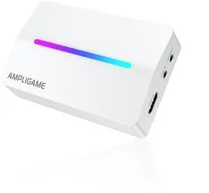 Fifine AmpliGame Gaming Capture Card, USB 4K HDMI Video Capture Card for OBS Streaming, 1080P Audio Capture Card with RGB, HDMI in/Out Compatible for Switch/XBOX/PS5/Computer-V3 White