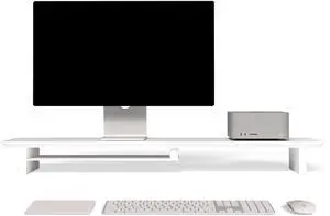 amesoba desk monitor stand (All White, Large)
