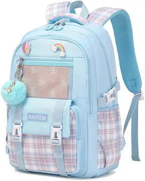 AO ALI VICTORY Laptop Backpacks 15.6 Inch Cute Kids School Bag College Backpack Large Bookbags for Women Teens Girls Student- Blue