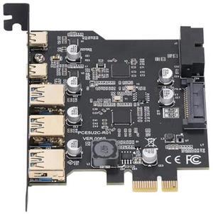 ASHATA PCIe to USB 3.2 Gen 2 Card with 20 Gbps Bandwidth, 3 USB Type A 2 USB Type C 5 Port PCI Express Expansion Card for for Linux for OS X PC Desktop Computers